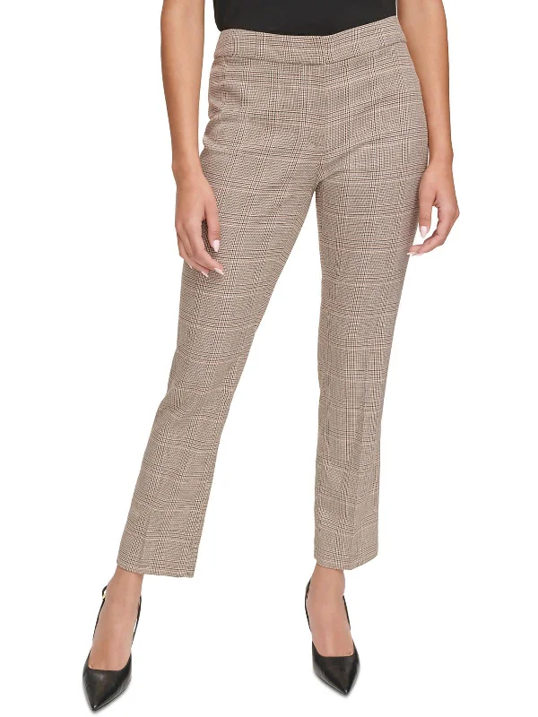 Womens Mid Rise Slim Fit Ankle Pants High-Waist Yoga Pants
