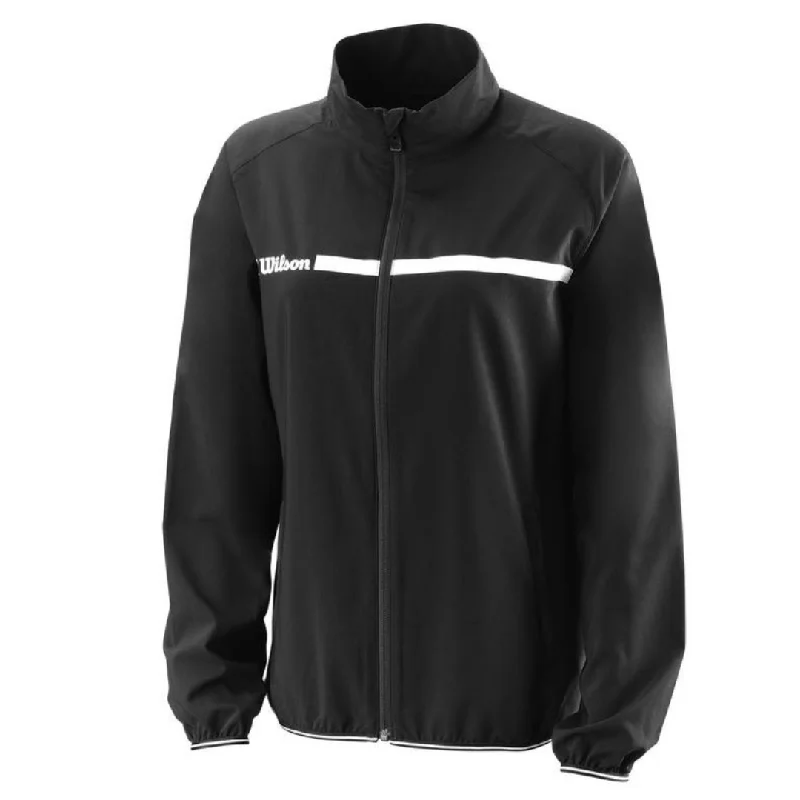 Wilson Womens Team II Woven Jacket - Black One-Shoulder Jacket Off-the-Shoulder Jacket Asymmetrical Jacket