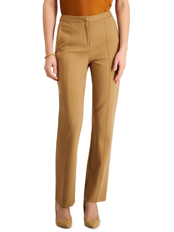 Womens High Rise Pintuck Straight Leg Pants Stylish Harem Pants