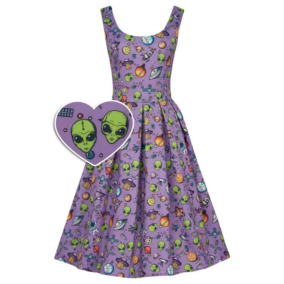Dolly & Dotty Amanda Alien Space Craft Dress Crew Neckline Casual