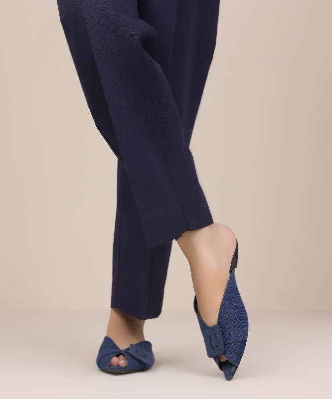 Khaddar Straight Pants Comfy High-Waist Jeans