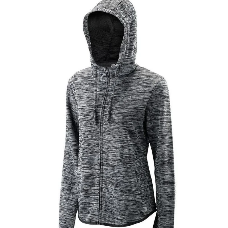 Wilson Womens Training Hooded Jacket - Black Heather Print Jacket Jacquard Jacket Patchwork Jacket