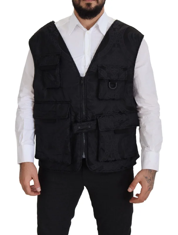 Elegant Sleeveless Vest Jacket In Black Trench Coat Raincoat Waterproof Jacket