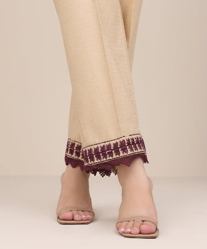 Embroidered Straight Pants Classic Chino Pants