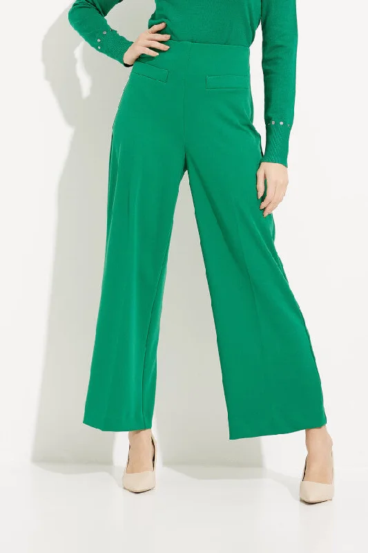 Women's Joseph Ribkoff | Flowing Wide Leg Pants | Kelly Green High-Waist Trousers