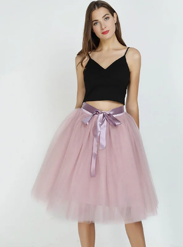 Dusty Pink 7 Layers Tulle Tutu Skirt lace skirt delicate