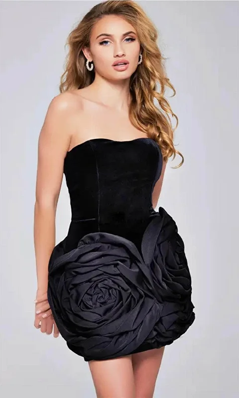 Jovani 39848 - Fitted Strapless Cocktail Dress Crew Neckline Casual
