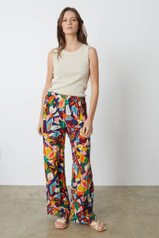 BETHANY PRINTED LINEN PANT Trendy Palazzo Pants