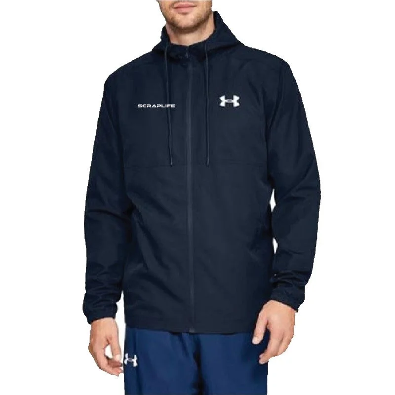 Under Armour x Scraplife Sportstyle Woven Navy Hoodie Hoodie with Hem Lace Feminine Delicate
