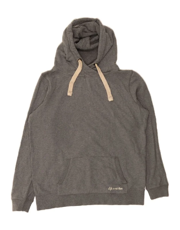 FAT FACE Womens Oversized Hoodie Jumper UK 12 Medium  Grey Graphic Hoodie Design Print