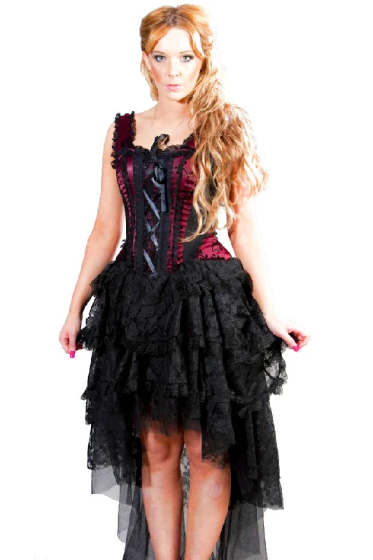 Burleska Ophelie Dress Flock Burgundy Tunics Exclusive limited