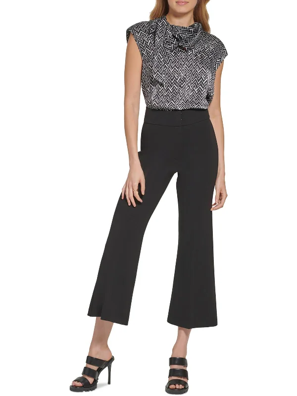 Womens High Rise Ankle Wide Leg Pants Stylish Casual Pants