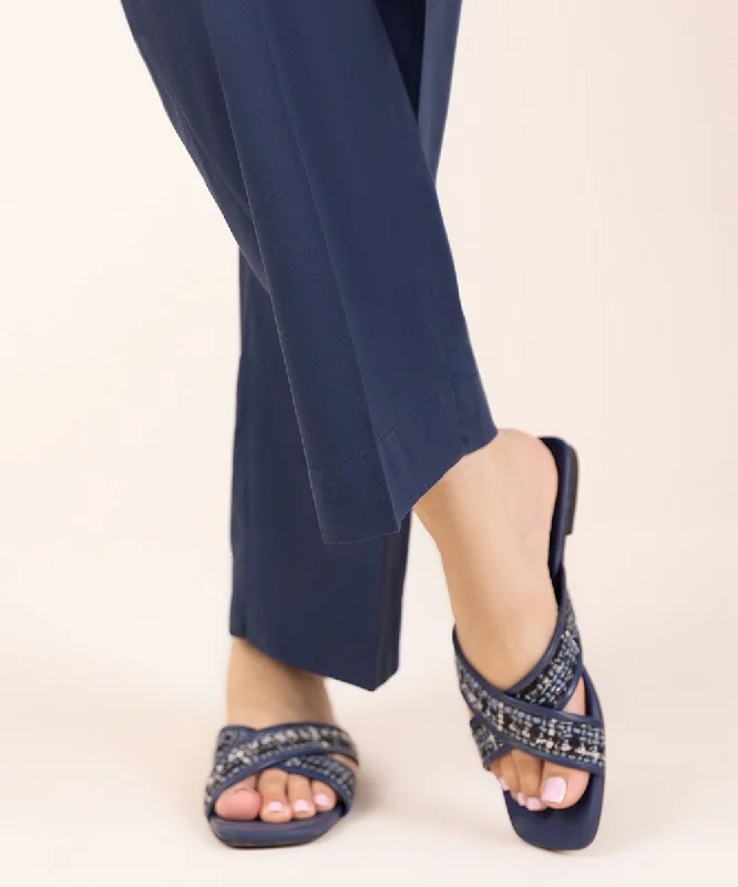 Cambric Straight Pants Formal Wide-Leg Pants