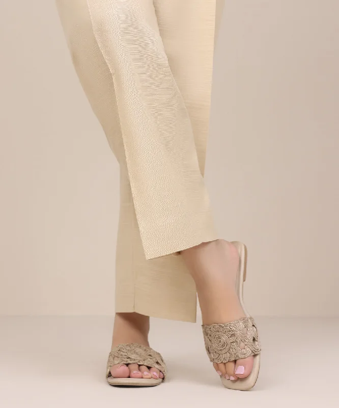 Khaddar Straight Pants Formal Linen Trousers