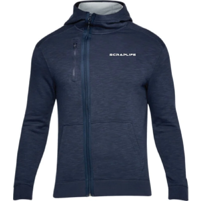 Under Armour x Scraplife Baseline Full Zip Navy Hoodie Hoodie with Hem Ribbing Snug Secure