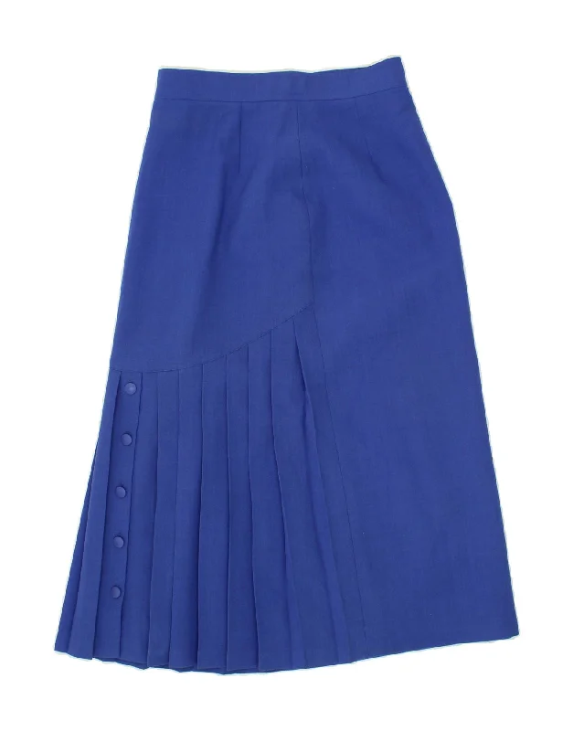 JACQUES VERT Womens A-Line Skirt UK 12 Medium W26  Blue Wool velvet skirt plush