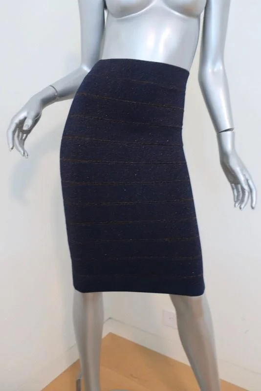 BCBGMAXAZRIA Alexa Bandage Skirt Navy Metallic Size Extra Extra Small NEW spandex blend skirt