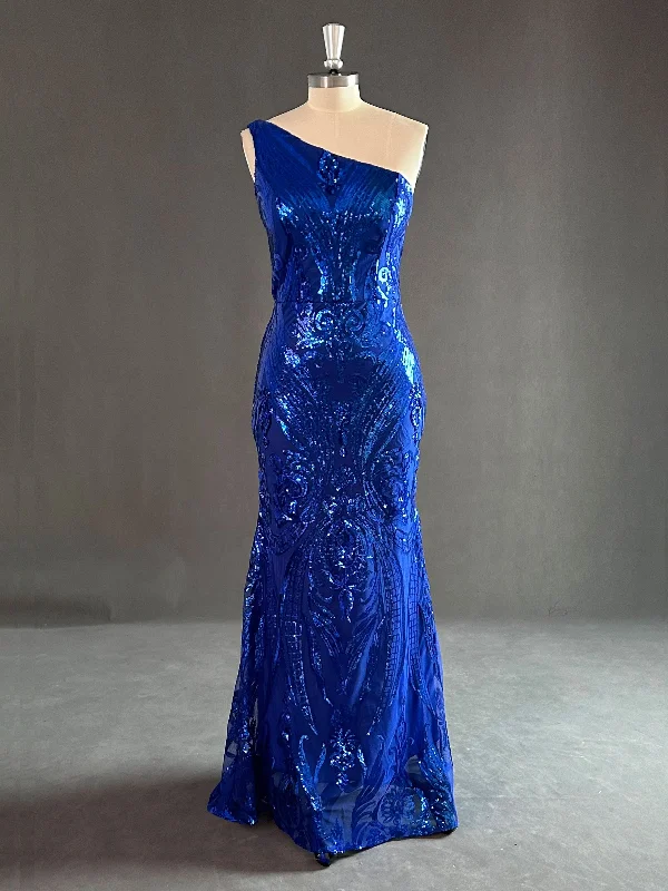 Talia Sparkly One Shoulder Mermaid Sequin Prom Dresses Tunics Sophisticated sleek