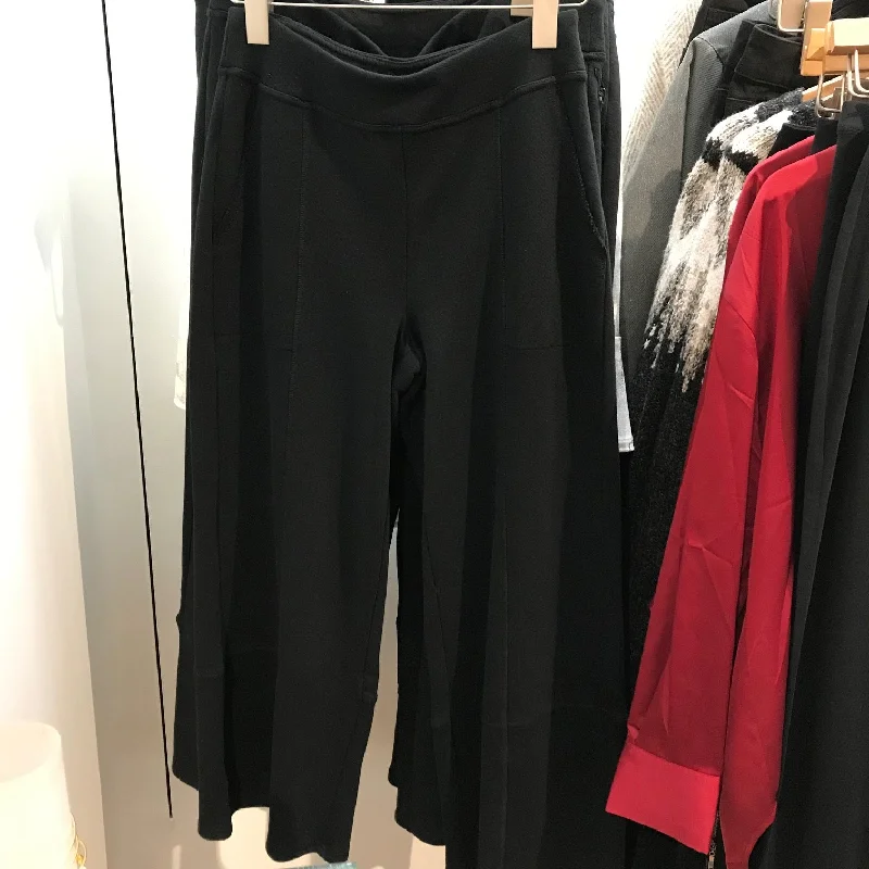 Women's Habitat Liv | Essential Soft French Terry Crop Pants | Black Comfy Zip-Up Pants