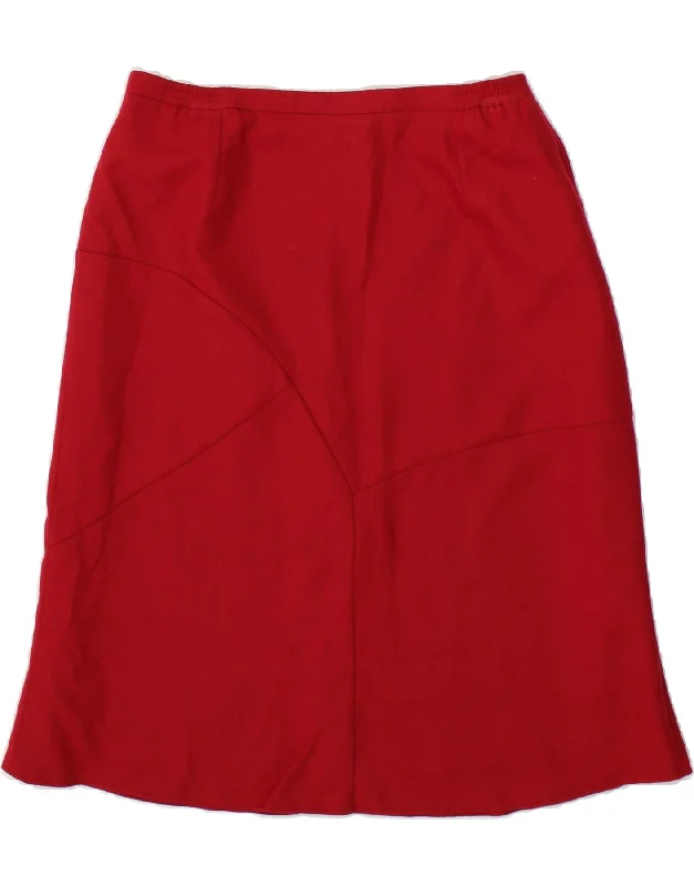 BRENDELLA Womens A-Line Skirt W30 Medium Red Wool cashmere skirt fine