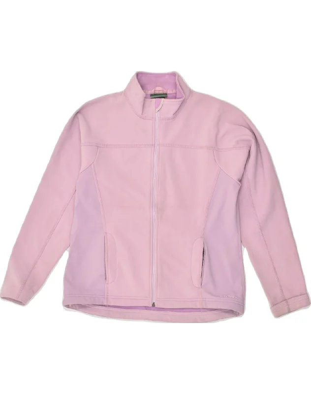 L.L.BEAN Womens Windbreaker Jacket UK 16 Large Purple Knit Fabric Woven Fabric Fleece Fabric