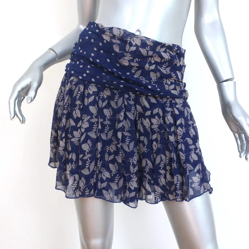 Isabel Marant Etoile Mini Skirt Prune Blue Printed Georgette Size 40 corduroy skirt cozy