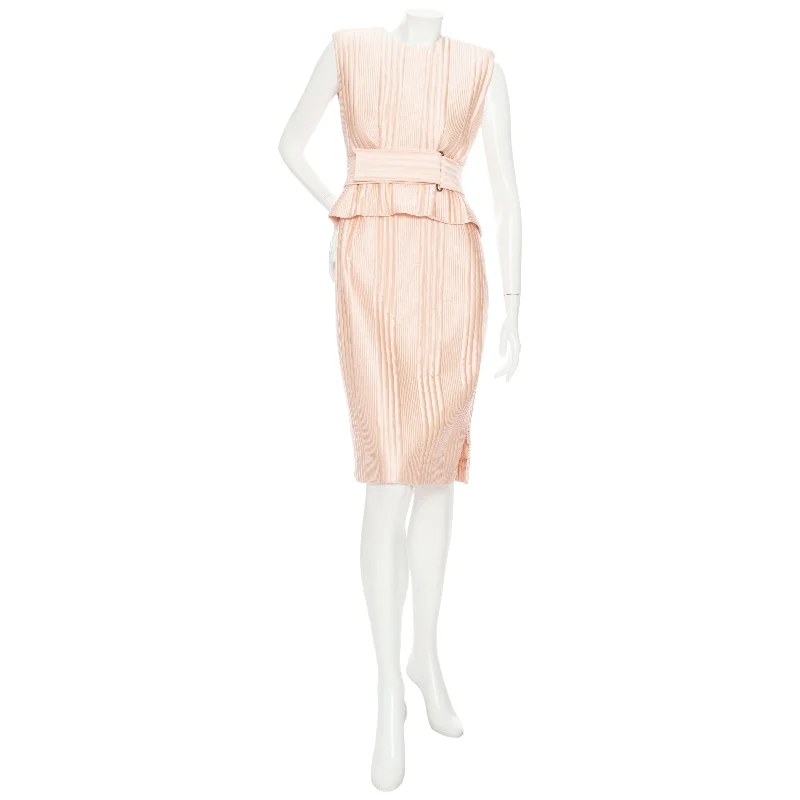 Pink Silk Quilted Peplum Dress Tunics Review highly