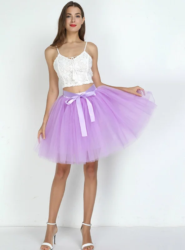 Lavender 7-Layer Short Tulle Skirt cashmere skirt rich