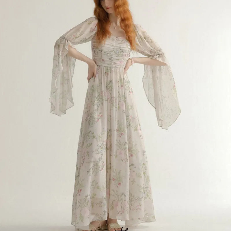 Wjczt French Vintage Princess Long Dresses Women 2024 Autumn New A-line Elegant Casual Evening Party Dress One Piece Vestidos Mujer Tunics Short Trendy