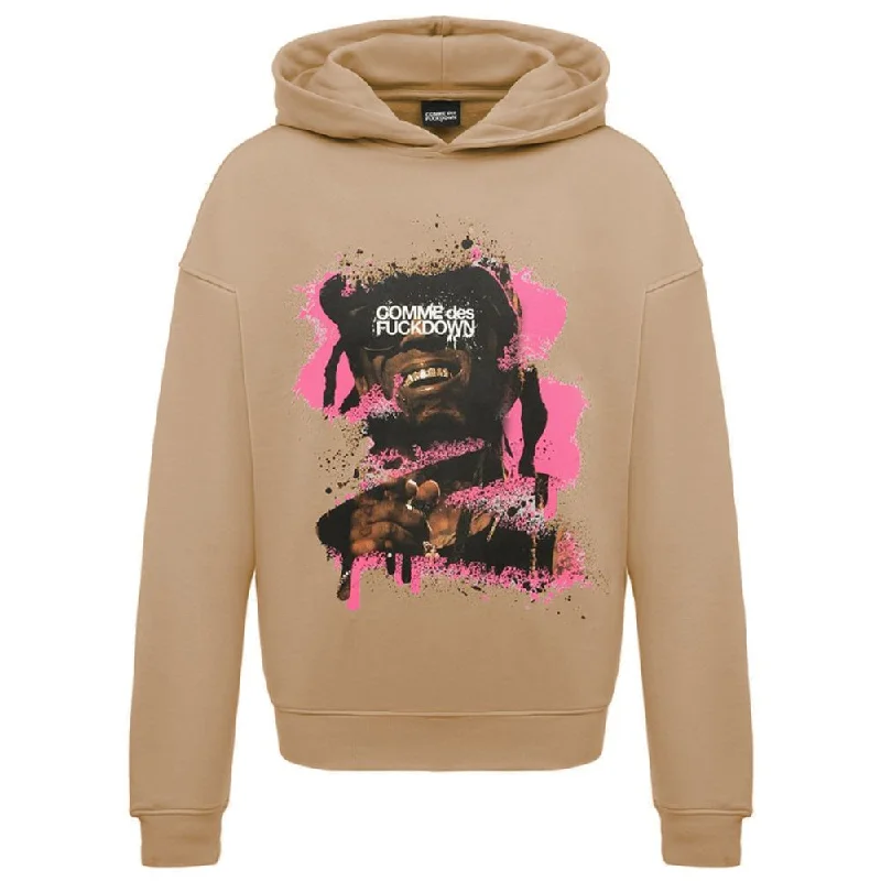 Brown Cotton Sweater Graphic Sweater Embroidered Appliqued