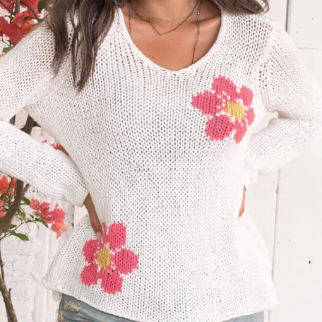 Daisy V Cotton Sweater Silk Blend Satin Velvet