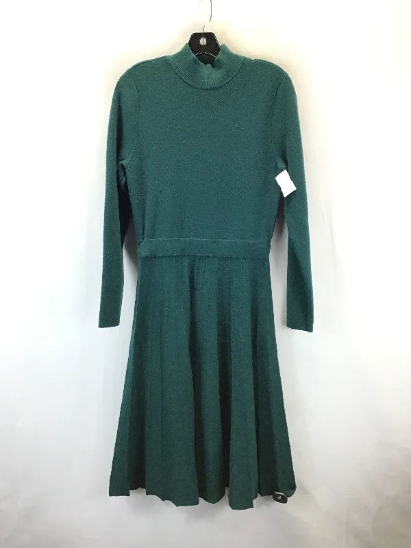 Dress Sweater By Ann Taylor In Green, Size: M Spandex Blend Rayon Blend Denim Blend