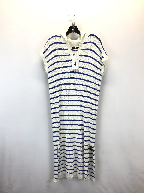 Dress Sweater By Clothes Mentor In Striped Pattern, Size: L Mesh Blend Leather Blend Suede Blend