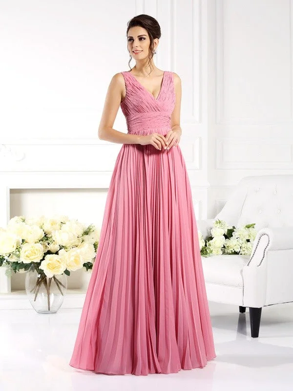 A-Line/Princess Sweetheart Pleats Sleeveless Long Chiffon Mother of the Bride Dresses TPP0007172