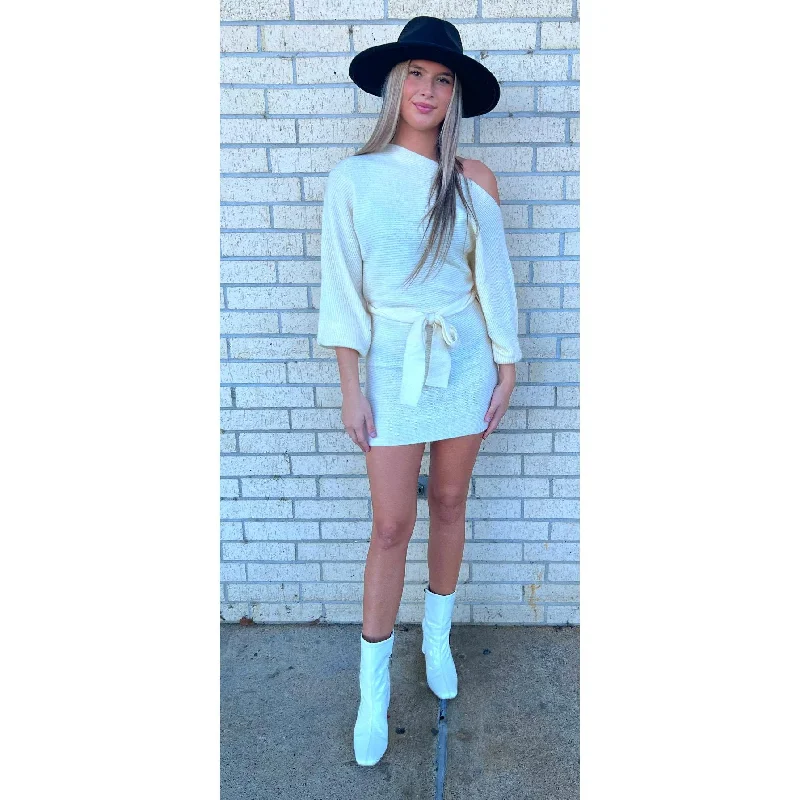 Holiday Ivory Sweater Dress Thin Thick Dense