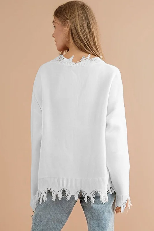 Sequin Tiger Embroidered Knit Sweater Mesh Sweater Canvas Denim