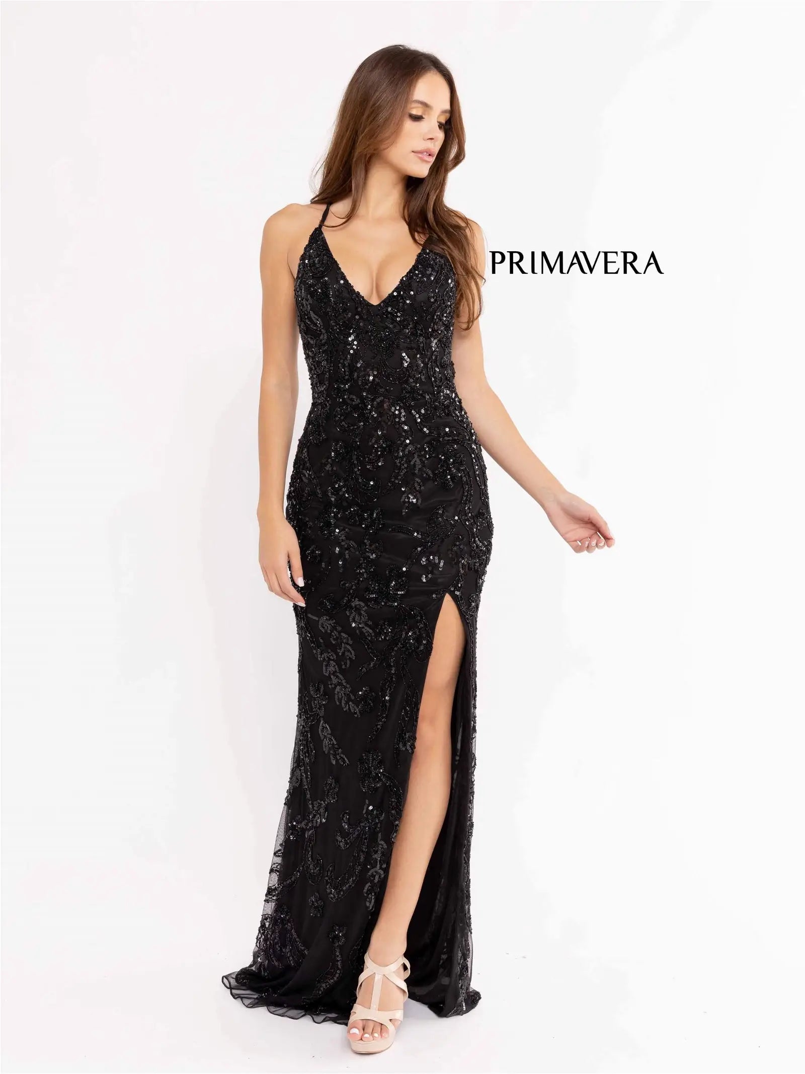 Primavera Couture 3950 Prom Dress Long Beaded Gown