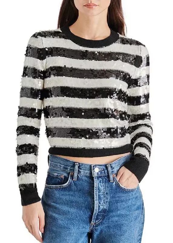 Steve Madden Elina Sweater - Black/White ***FINAL SALE*** Sequined Glittery Shiny