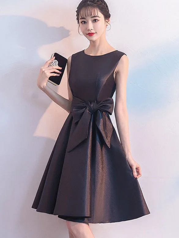 Red Black Fit & Flare Self Tie Belt Dress