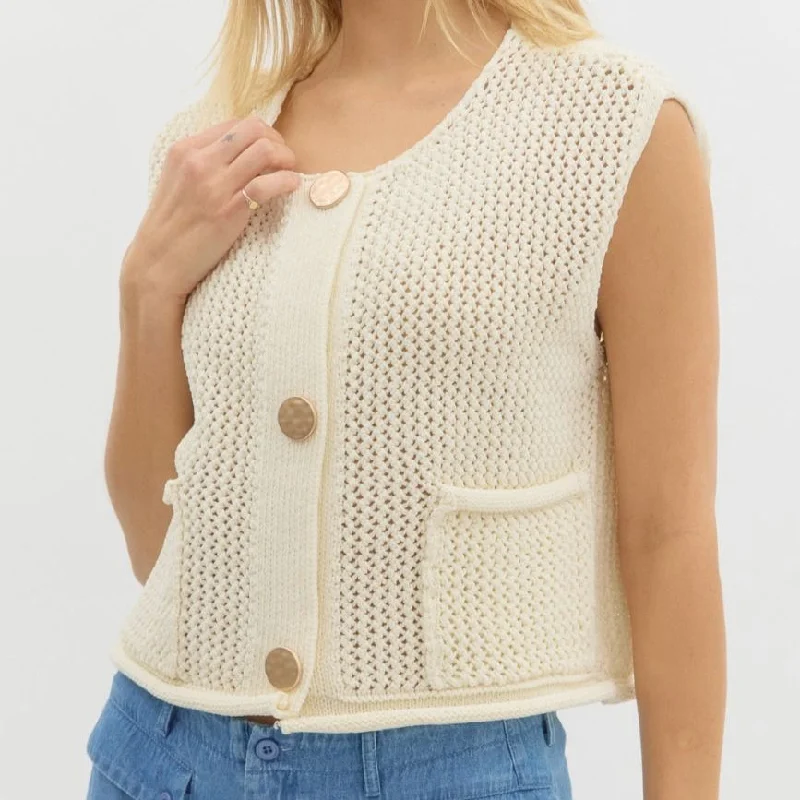 Sleeveless Sweater Vest Open Front Closed Front Wrap Front