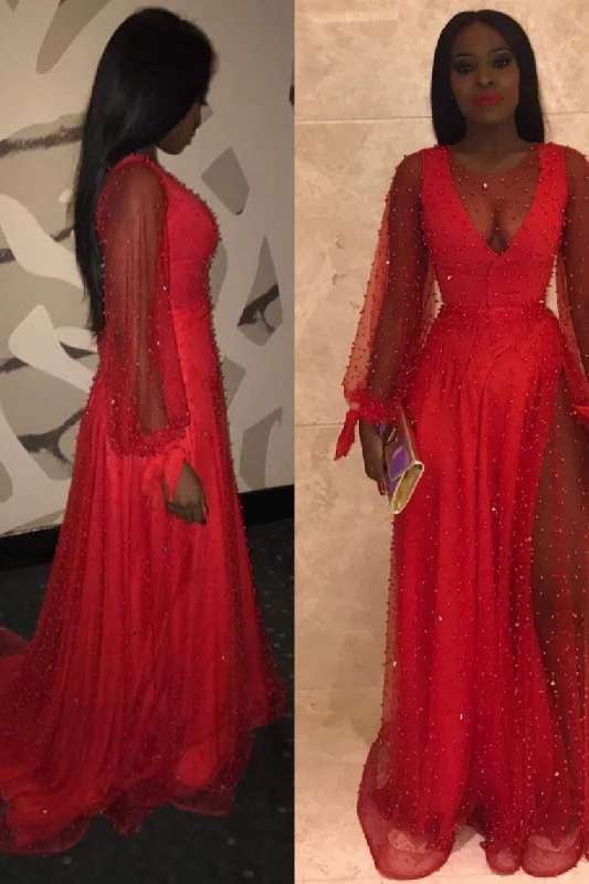 Tulle Scoop A Line Prom Dresses With Sash And Beads Bodice