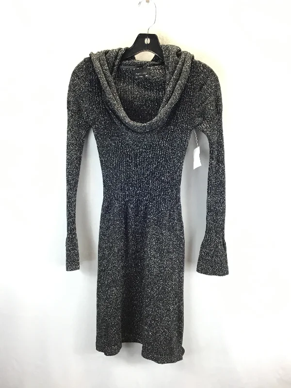 Sweater Dress By Max And Cleo In Black & Silver, Size: Xs Polka Dot Checkered Tartan