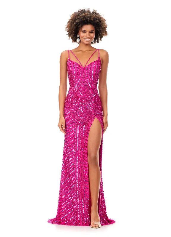 Ashley Lauren 11363 Fully Beaded Prom Dress with Open Back