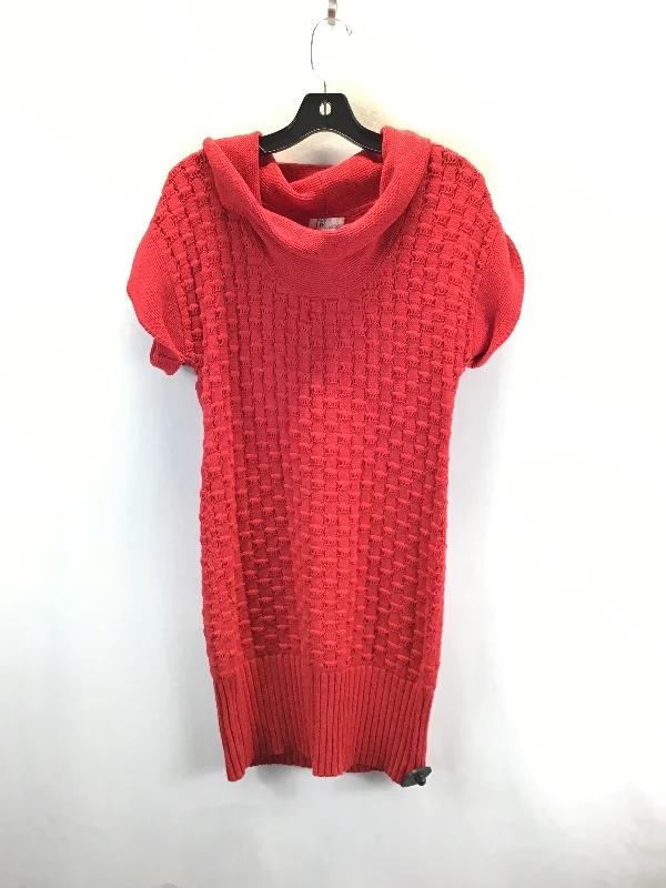 Dress Sweater By Jw In Red, Size: Xl Collared Crew Neck Turtle Neck