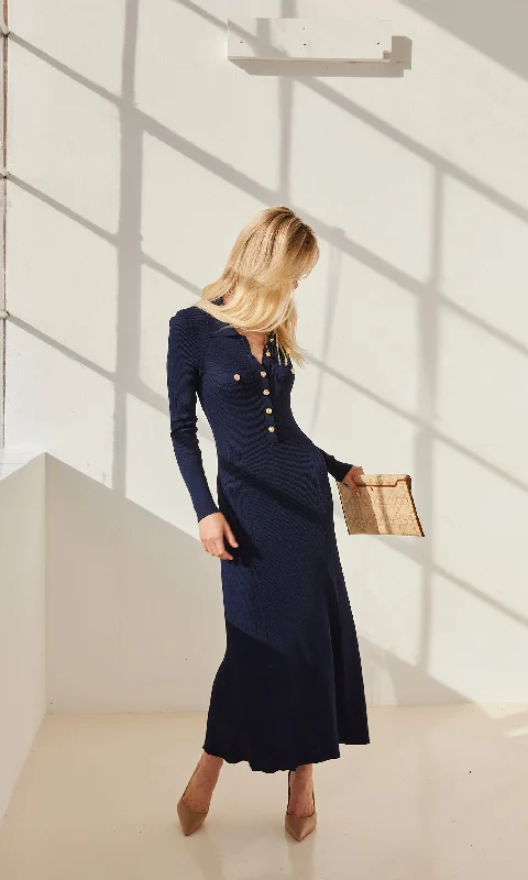 Petina Sweater Dress Welt Pockets Slit Pockets Flap Pockets