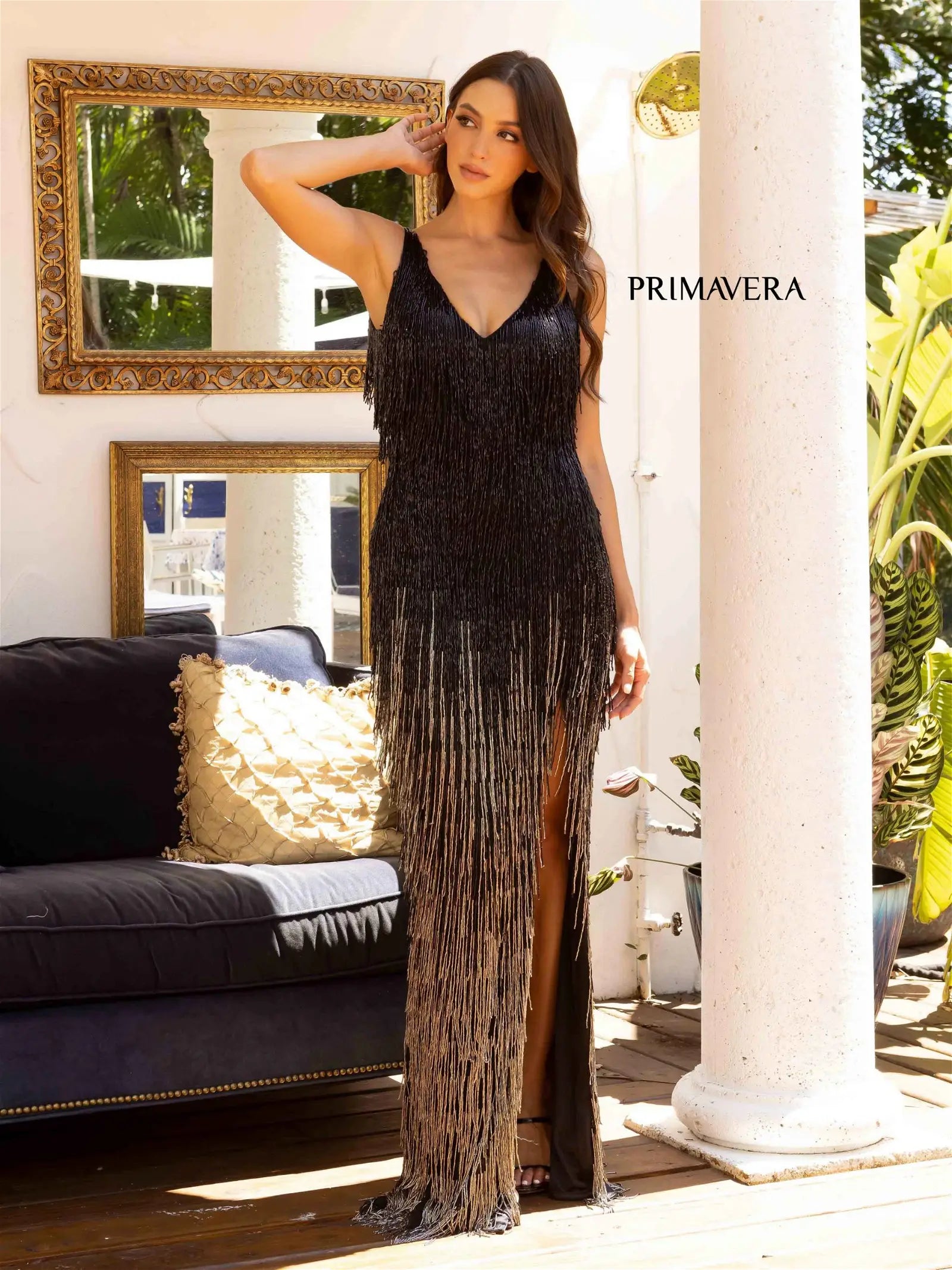 Primavera Couture 3919 Prom Dress Long Beaded Gown