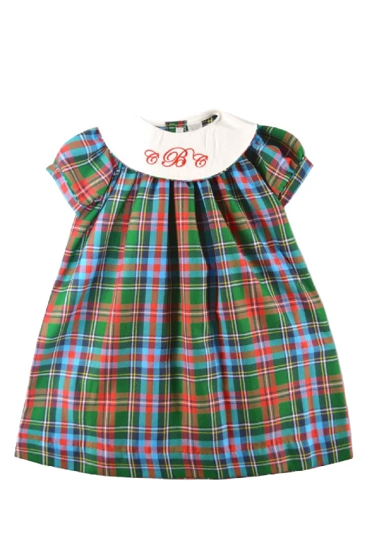 Multicolor Mongramable Baby & Toddler Girl Plaid Dress