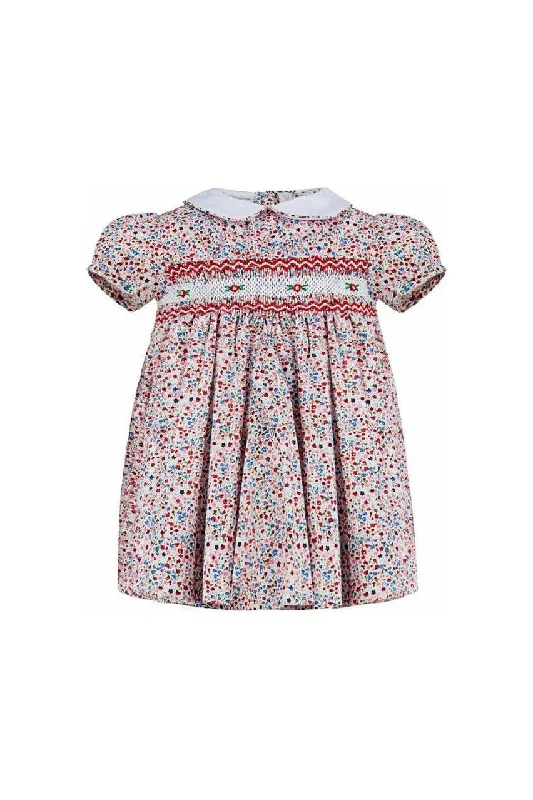 Hand Smocked Floral Toddler Girl Dress