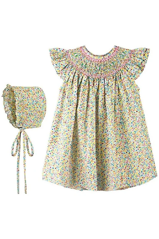 Sunshine Floral Baby Girl Bishop Dress