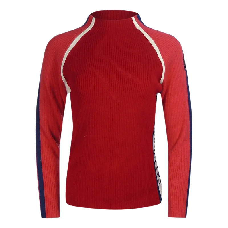 Parajumpers Branded Sides Knitted Red Sweater Fleece Sweater Nylon Polyester